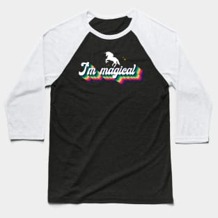 Magic Unicorn Vintage Retro Rainbow Design Baseball T-Shirt